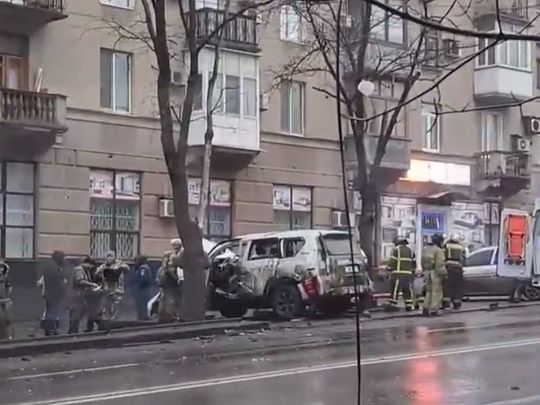 У&nbsp;центрі Донецька підірвали автомобіль з&nbsp;начальником сумнозвісної Оленівської колонії,&nbsp;&mdash; ЗМІ (відео)
