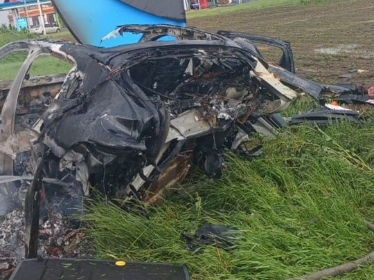 Жах на&nbsp;трасі Київ-Одеса: авто відомої блогерки згоріло після зіткнення
